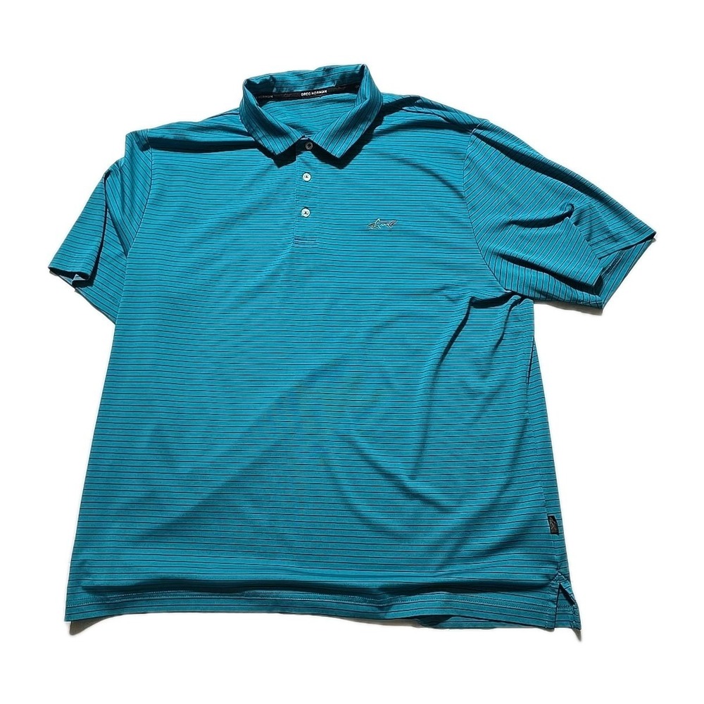 Greg Norman Collection‎ Mens Polo Large Turquoise Golf Shirt
